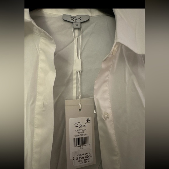 Rails Womens Cristiana Tencel Blend Cut-Out Tunic Top Shirt White Size XS - Picture 7 of 10